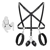 BDSM Sex Bondage Fesseln Set, 3 in 1 Leder Oberschenkel...